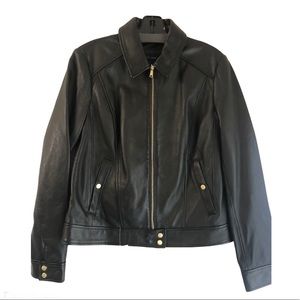 New Cole Haan Lambskin Leather Jacket sz M